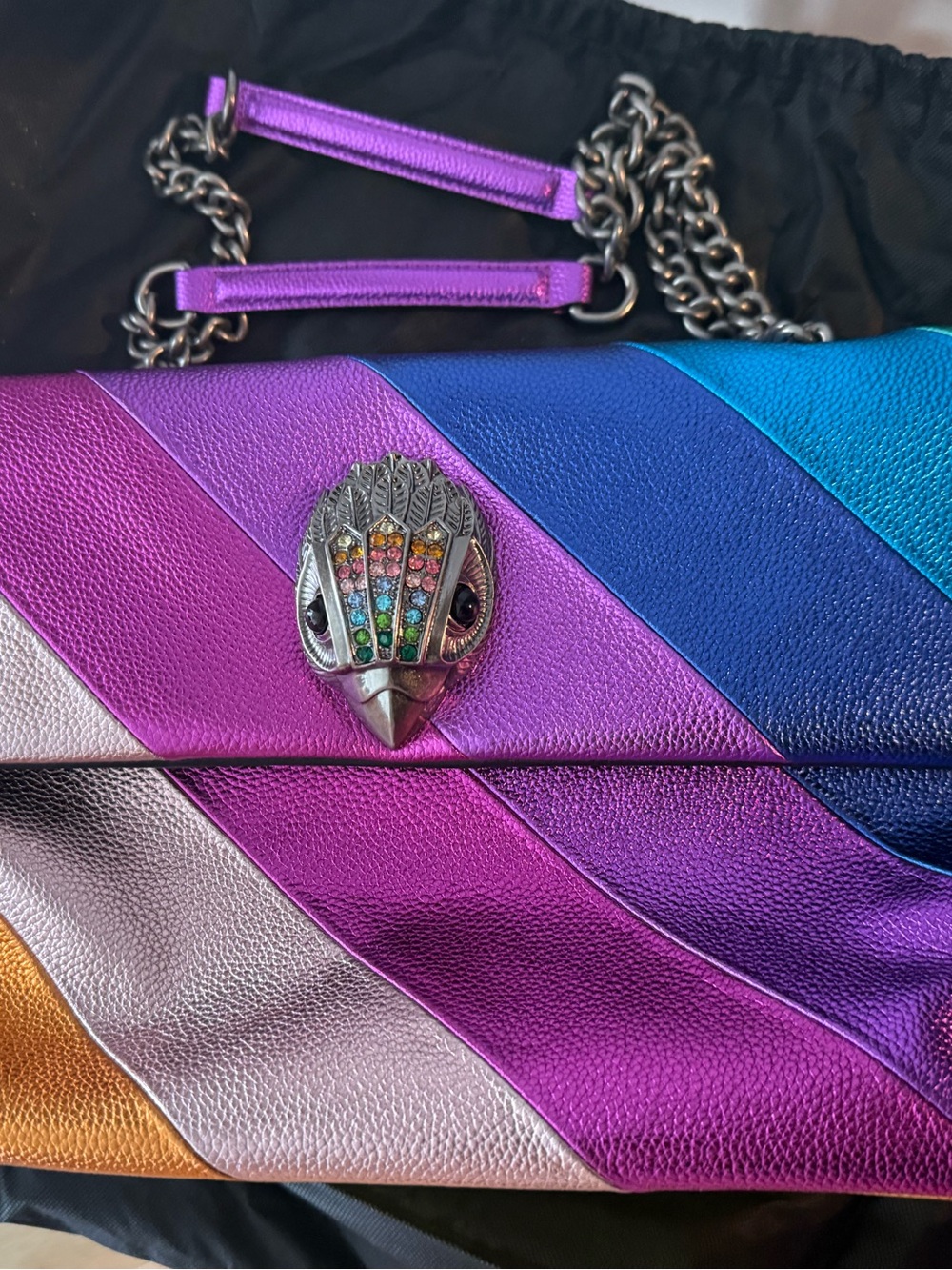 Kurt Geiger XXL Kensington Leather Bag -Rainbow - NWT - Picture 2 of 3